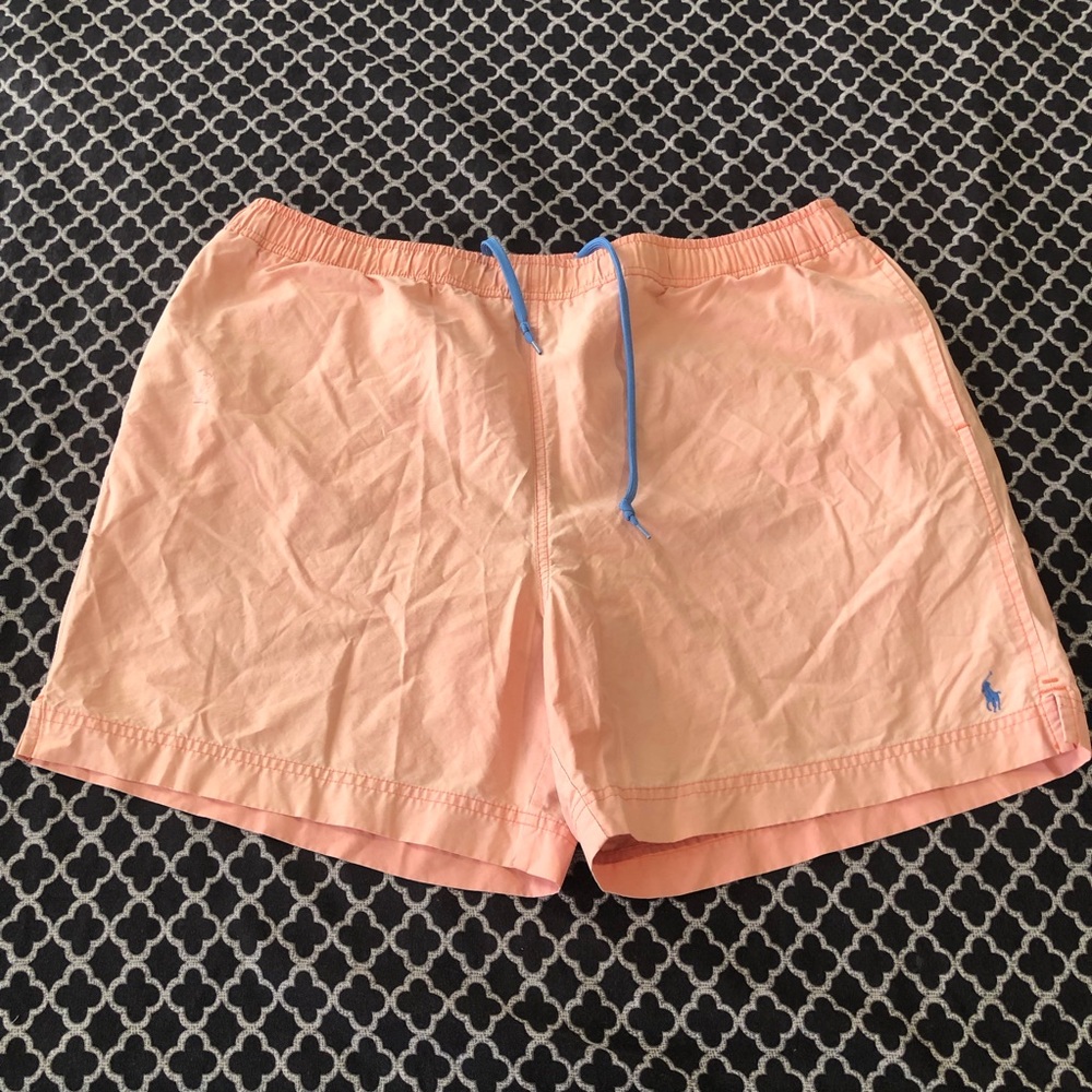 VTG 90s Polo Sport Ralph Lauren Swim Trunks Mens Size XL Pink Salmon Shorts EE7